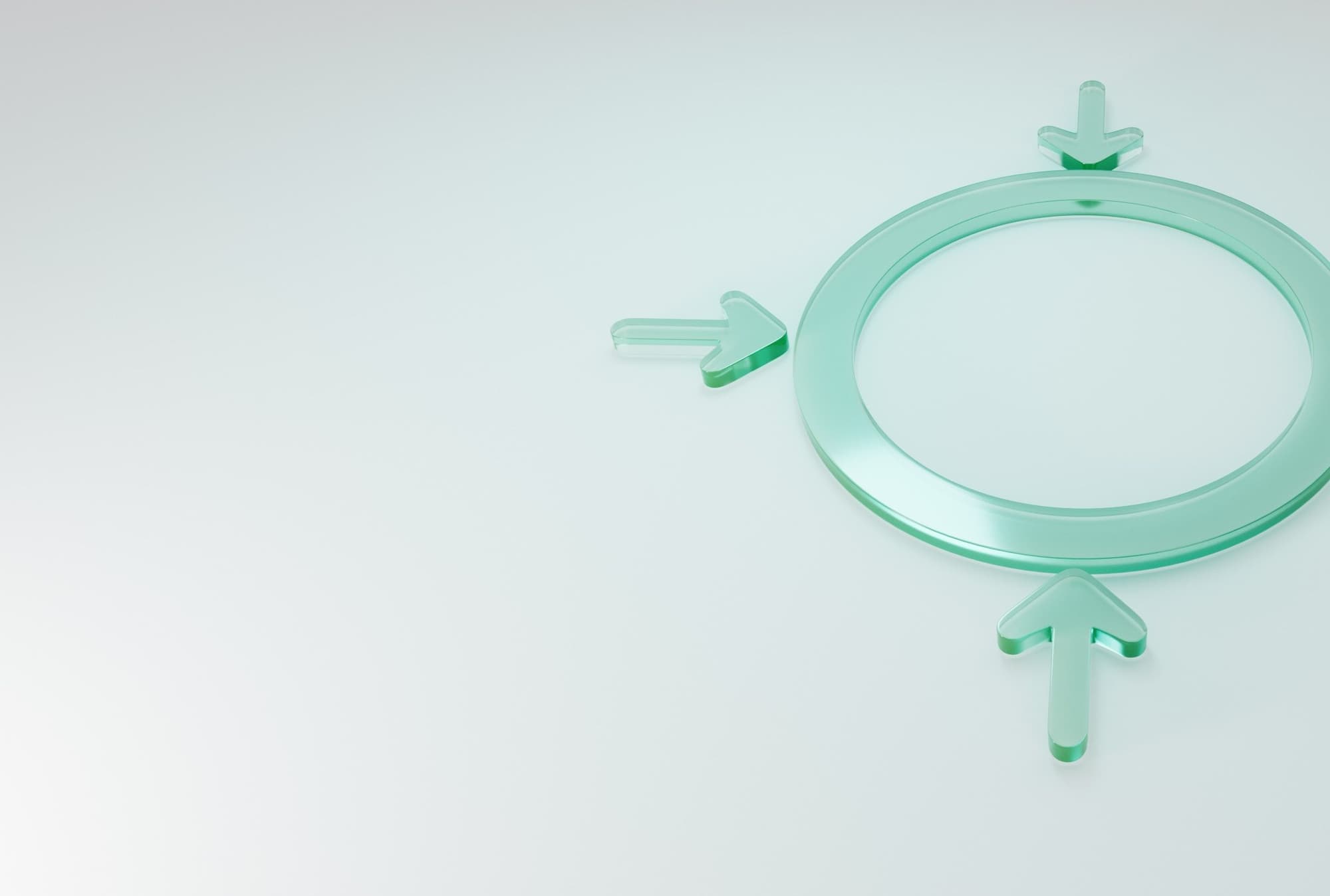 arrows pointing towards circle